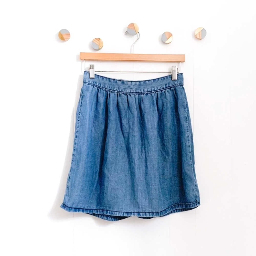 Madewell Faded Indigo Skirt Chambray Mini | 2